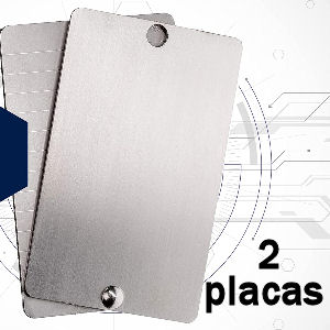 Placa metalica doble para anotar la frases semilla de hasta 24 palabras, pack de 2 placas de acero inoxidable