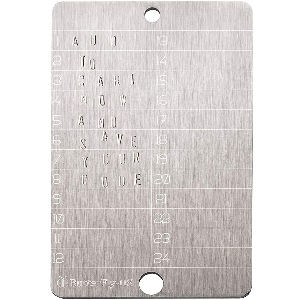 Placa metalica para anotar la frase semilla hasta 24 palabras, placa de acero inoxidable para escribir las claves privadas de la frase semilla